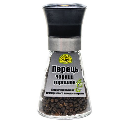 Перец черный горошек ТМ Dr. Igel 45г (мельница)